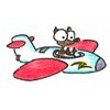 100 px avatar rodent in a plane