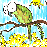 an avatar icon of a kakapo bird from new zealand 100 px by 100 pixels