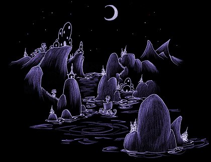 screen background: cartoon monkeys on a ship at night