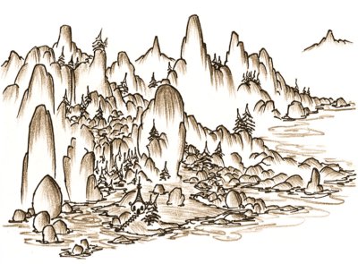 screen wallpaper: a house under some mountains and next to the ocean