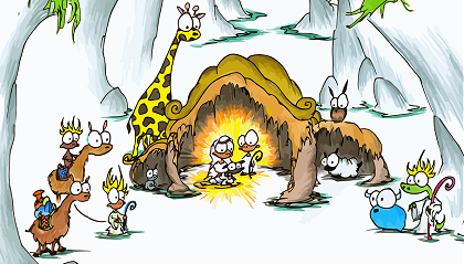 a christmas screen background of a nativity scene with monkeys, llamas, alligator, owl, giraffe, sheep, rat, bison, and a wiener dog for the baby jesus