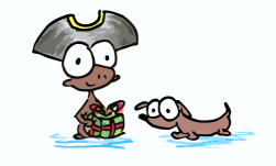Brave Monkey Pirate and a Wiener Dog