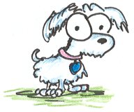 a cartoon maltese dog