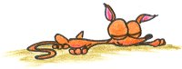 a relaxed cartoon cat