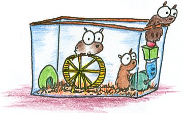 illustration of cartoon hamsters sneaking out