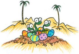 dinosaurs hatching out of easter eggs