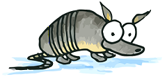 a cartoon armadillo for use on a myspace page or school paper on armadillos