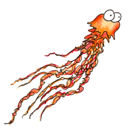a cartoon illustration of a jellyfish
