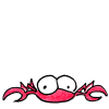 a cartoon illustration of a red crab