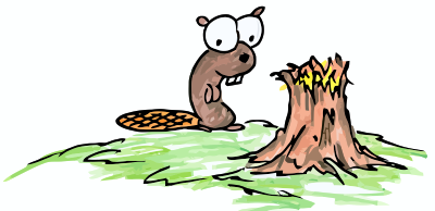 cartoon illustration of a beaver