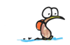 drawing of a kiwi walking back to school with backpacks
