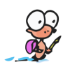 drawing of a monkey walking back to school with backpacks