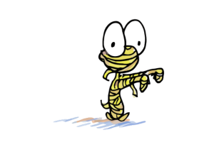 drawing of a mummy that's a monkey