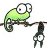 cartoon chameleon and bats 48 x 48 instant messenger aim icon