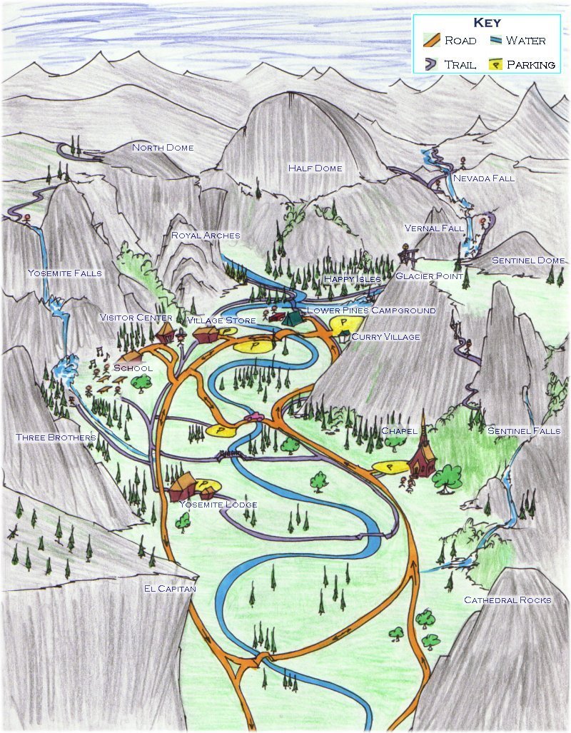 Map Of Yosemite Valley Map Of Yosemite Valley | Bluebison.net